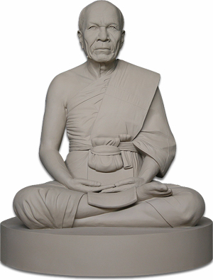 Statue of Phramongkolthepmuni in meditation posture